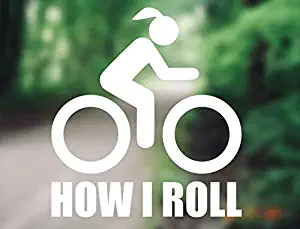 Maxx Graphixx Decal - How I Roll - Biking Sticker, Cycling Decal, Car Decal, Laptop Decal, MacBook Decal - Female (6