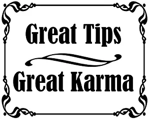American Vinyl White Great Tips Great Karma Sticker (Tipping jar Accept Cafe bar Bartender)