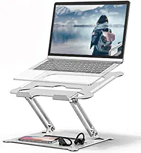 Laptop Stand, Aluminum Ventilation and Cooling Multi-Function Digital Creative Stand, Manual Folding Lift Base, Laptop Stand can Also be Used for Tablet, Ipad (Less Than 17 Inches), No Sliding