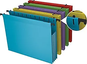 Staples Poly Expanding Hanging File Pockets, Letter, Assorted, 5/Pack (3 Packs of 5)