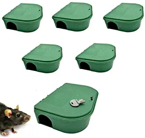 Exterminators Choice Six Bait Stations and One Key Included Bait Box Heavy Duty for Rats Mice and Other Pests Bait not Included