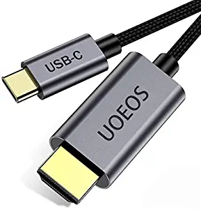 USB C to HDMI Cable 4K Adapter, UOEOS USB 3.1 Type-C to HDMI Adapter Compatible with MacBook Pro ,HDMI to USB C Adapter(Male to Male,1.8M) 