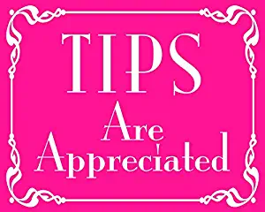 Pink Tips are Appreciated Sticker (jar Cafe bar Bartender Female Girl)