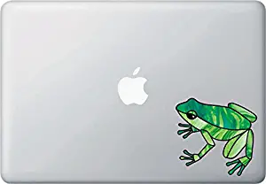 Yadda-Yadda Design Co. Dart Frog Stained Glass Style - Vinyl Decal for Laptop | MacBook | Computer YYDC (4" w x 3.75" h) (Green)