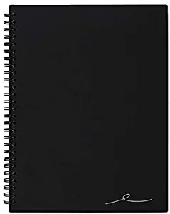 Office Depot Wirebound Notebook, 7 1/4in x 9 1/2in, 1 Subject, Narrow Ruled, 160 Pages (80 Sheets), Black, ODUS1402-026